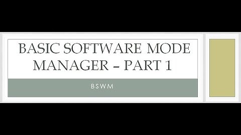 Autosar BSWM mode manager   Part 1