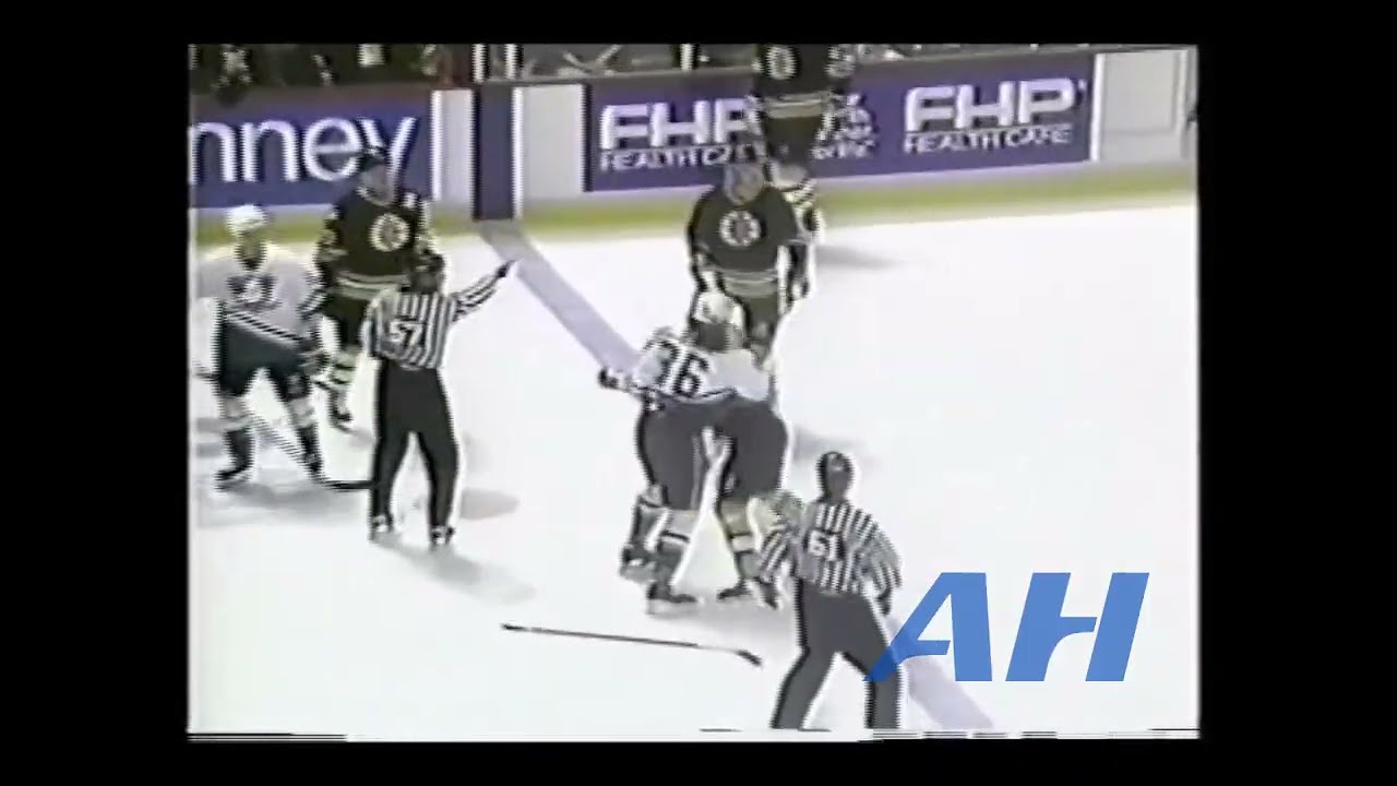 NHL Sep. 20, 1994 Todd Ewen,ANH v David Shaw,BOS x2 Clips Mighty Ducks Of Anaheim Boston Bruins