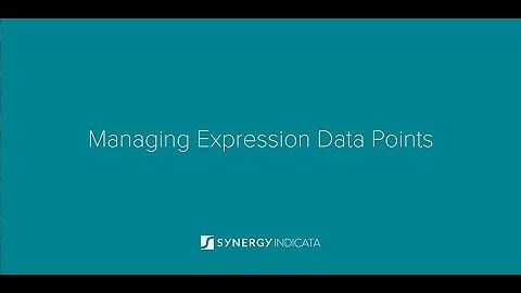 1.14.2 Managing Expression Data Points