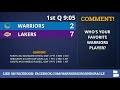 Lakers vs. Warriors Live Streaming Scoreboard & Live Chat | Lakers' 2019 Preseason Games