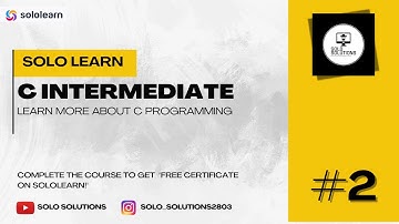 Sololearn | C Intermediate Course Answer 2025 | C Programming | Lesson 2