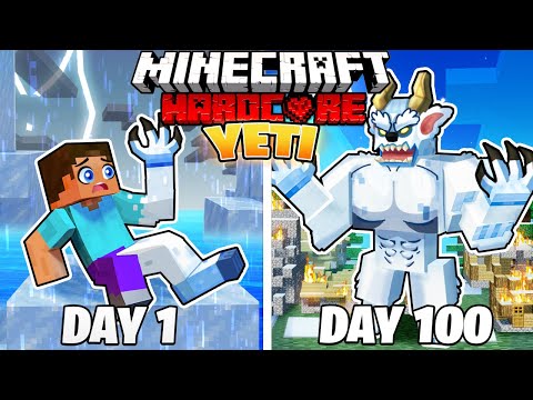 I Survived 100 DAYS as a YETI in HARDCORE Minecraft!