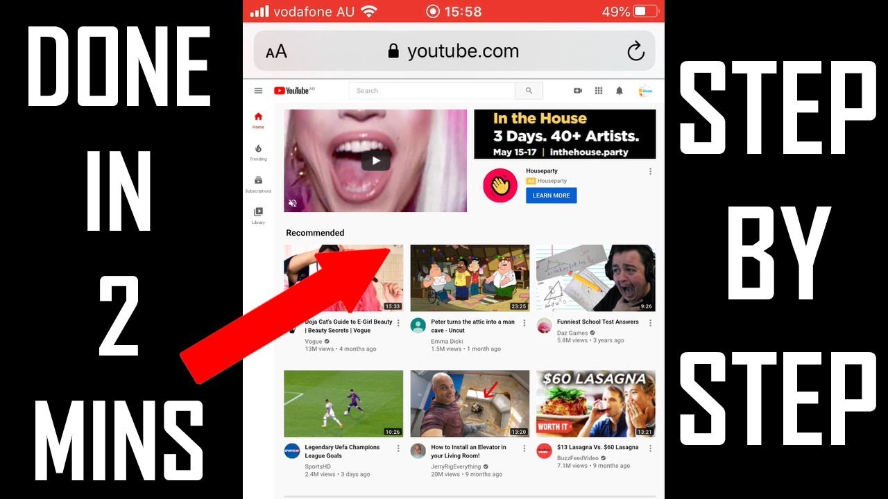 youtube using safari