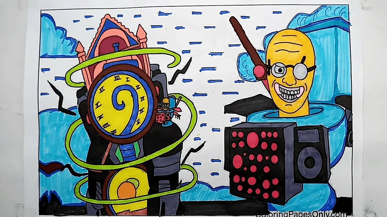 Titan Clock Man 101 Skibidi Toilet Coloring Pages