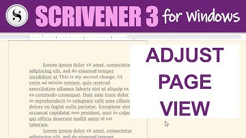 Scrivener 3 for Windows: How to Customise Page View