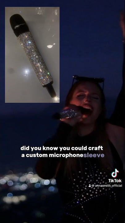 DIY MICROPHONE SLEEVE ✨🎤 #rhinestones #microphone #singer #stageoutfit