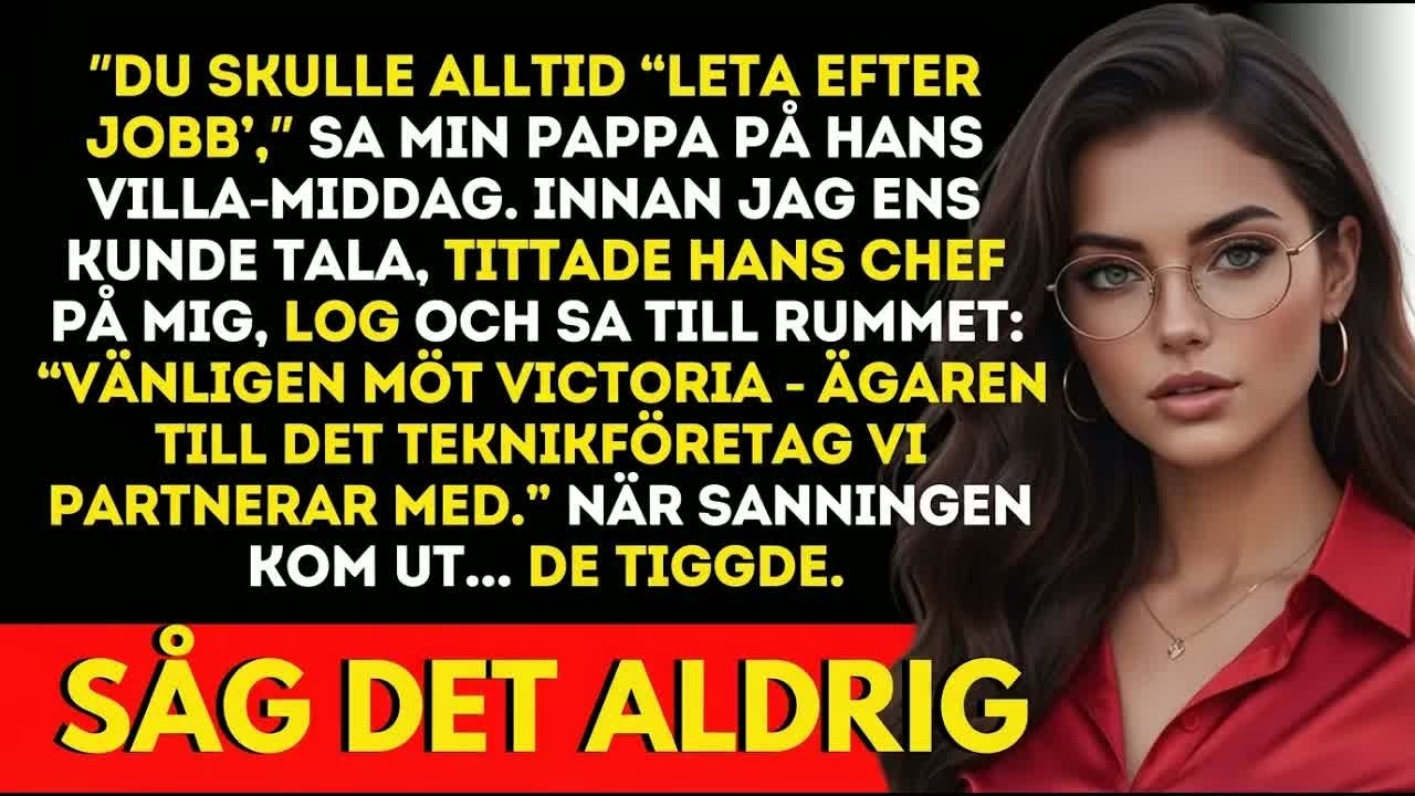 "Du är tjugosju år gammal och bor fortfarande hemma. Skaffa dig ett riktigt jobb." Orden från min far ekade över matsalsbordet fyllt av hans affärspartners. Ingen såg på mig. Jag var luften i...