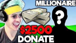 NINJA GOT 2500$ DONATION FROM BITCOIN MILLIONAIRE  😂 - Fortnite FUNNY & SAVAGE Moments #3 screenshot 2