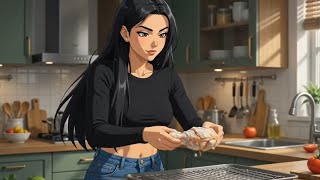 A Cozy Kitchen Evening | Crispy Fried Chicken Anime ASMR | Cozara