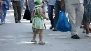 Baby is dancing at live music,Truckavec,Ukraine