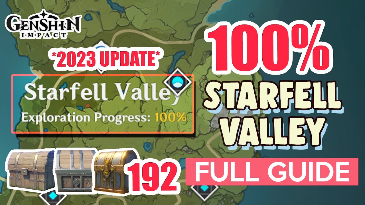 Collected every Common, Exquisite, Precious and Luxurious Chest in Starfell  Valley. Completed all puzzles, harvestable plant, anemo slime, seelie, time  trial and everything that I could select on the interactive map. Still