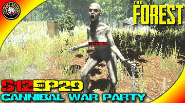 The Forest Gameplay - Large Cannibal War Party Attack - S12EP29 (Alpha V0.30)