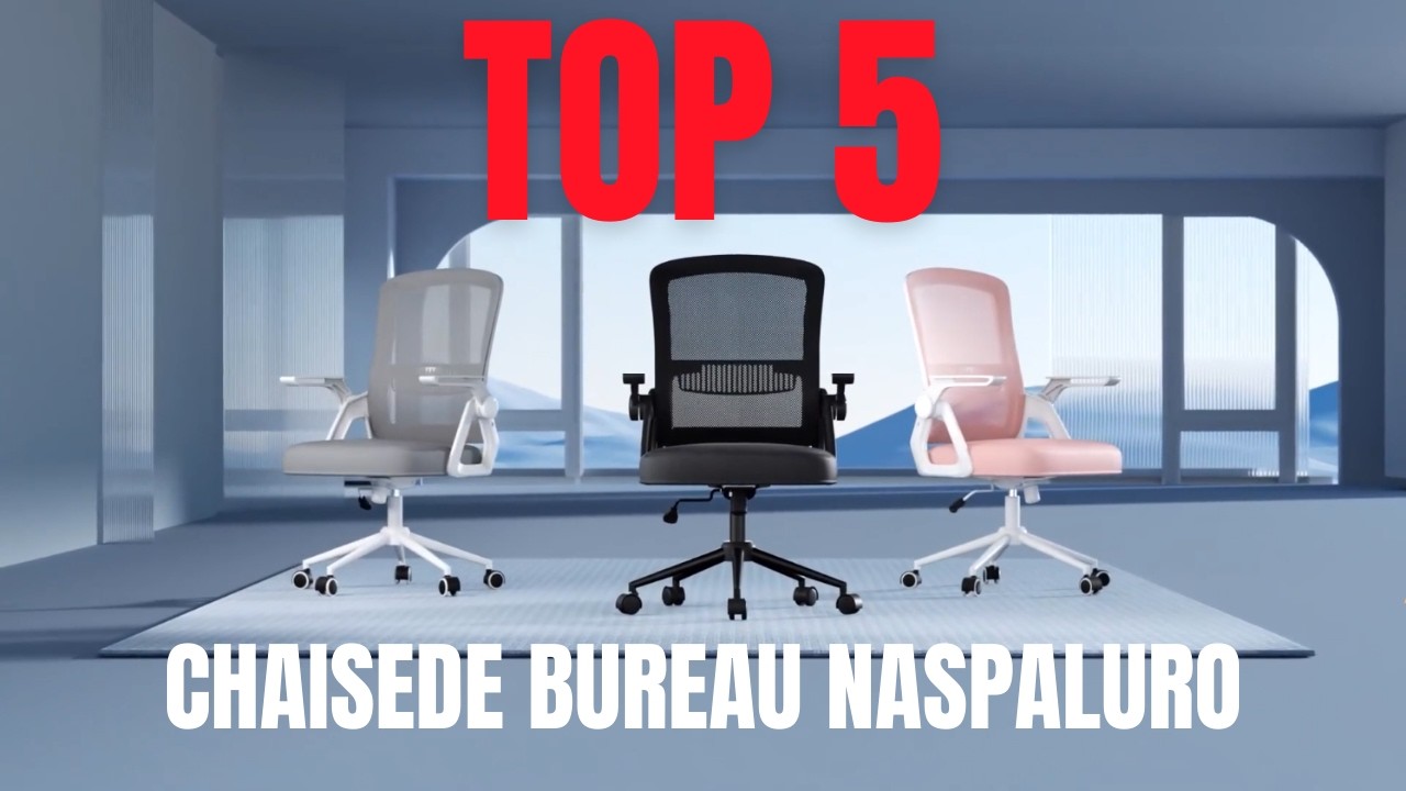 Fauteuil De Bureau Ergonomique Naspaluro - Assise Large Rembourrée - Inclinable Et Réglable - Gris