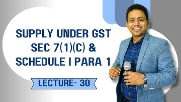 Supply Under GST – Sec 7(1)(c) & Schedule I Para 1 | CA Ram Patil
