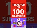 Thank you for 100 Subscribers!!Here's to many many more!!!🥳🥳🥳🥳 !!!!#subscribemychannel