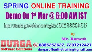 SPRING Online Training in DURGASOFT screenshot 4
