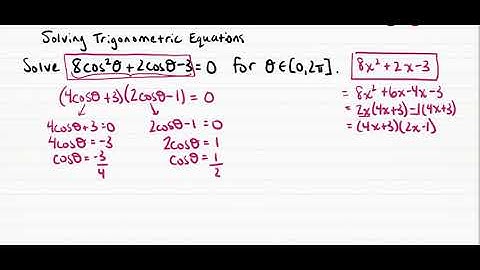 Solving Quadratic Trigonometric Equations