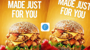 Burger Flyer Design in Pixellab😱 Restaurant Flyer//