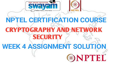 Cryptography and Network Security | NPTEL | Week 4 | Assignment Solution | Jan 2021 |