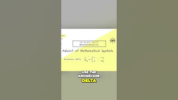 The Powerful and Simple Kronecker Delta #maths