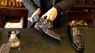 World Champion Shoeshine Process! Delicate technique by Japanese craftsmen!