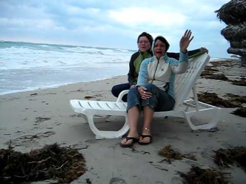 On the Beach with Lesley and Vickie in Cuba