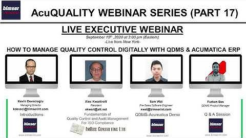 Acu-Quality Webinar Series:How to manage quality control digitally with QDMS and Acumatica ERP