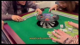 Automatic Mahjong Table Full Size Set, 2 Magnetic Tile Sets, Effortless Shuffling, Folding Pedesta