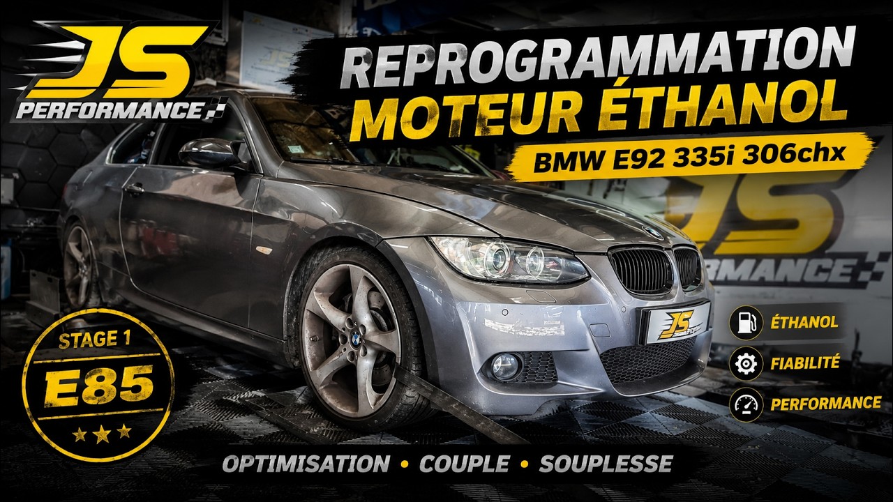 Reprogrammation moteur éthanol E85 BMW E92 335i 306chx @ 405chx by JS PERFORMANCE