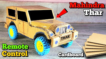 How to Make Mahindra Thar with Cardboard at Home | Making Remote Control Thar #diy #thar #rccar