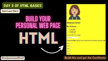 Beginners Series HTML Part-5 (Last Part) - Build your Personal Web page