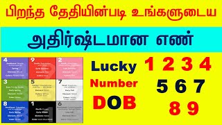 1-9 How to Find your Lucky Number | பிறந்த தேதியின்படி உங்களுடைய அதிர்ஷ்டமான எண் | Numerology screenshot 2