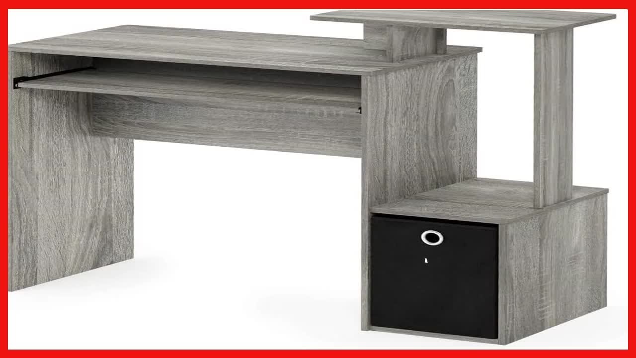 Furinno Econ Multipurpose Home Office Computer Writing Desk, French Oak Grey