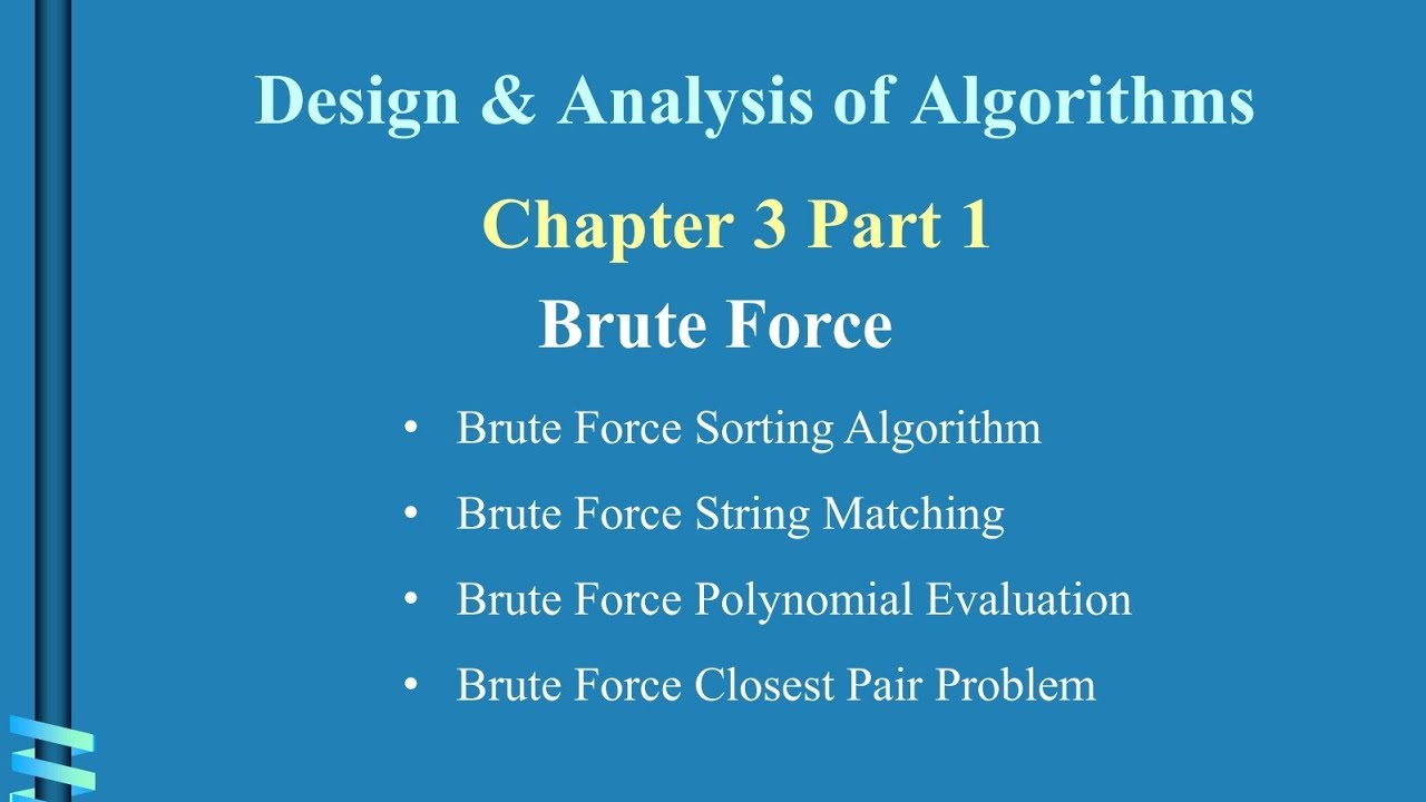 شرح تصميم وتحليل الخوارزميات Design & Analysis of Algorithms Ch 3 Part ...