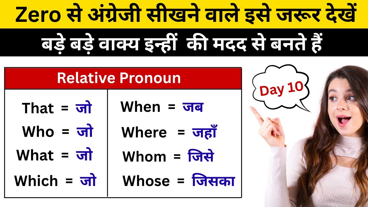 Day 10 Basics of English🔥| Relative Pronouns in English Grammar | English Speaking Practice
