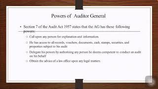Information [PAD370] Chapter 7: Auditor General, PAC & Audit Act 1957 Update