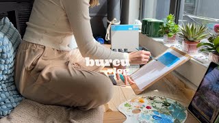 Day in the life | grocery shopping, acrylic painting, buckwheat with roasted vegetables, silent vlog