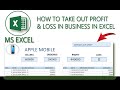 how to take out profit & loss in business in excel | maintain profit & loss in excel