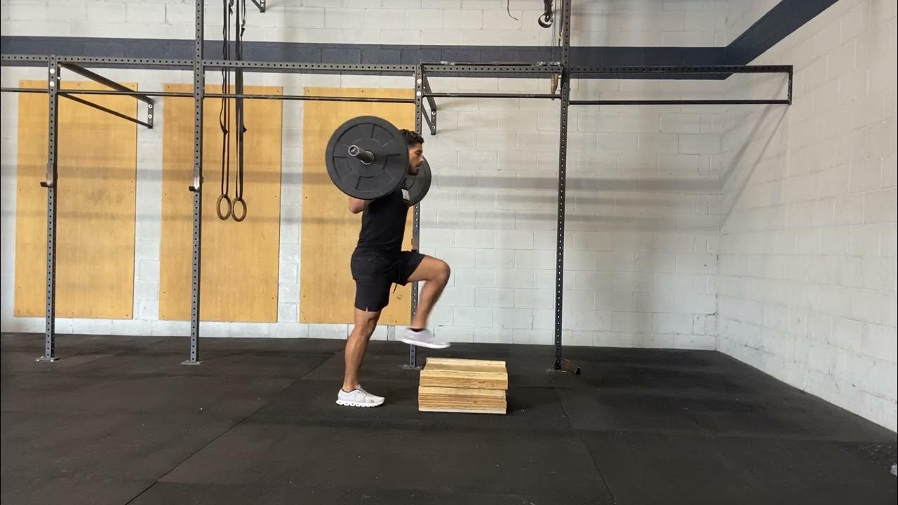 Barbell box stepup with knee drive YouTube