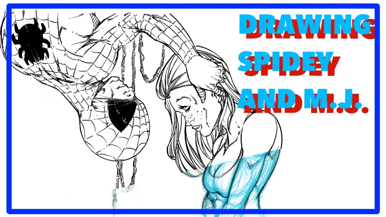 How to draw “the upside down kiss,” starring Spiderman and Mary Jane Watson  - YouTube