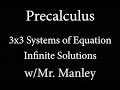 3x3 Linear Systems Infinite Solutions