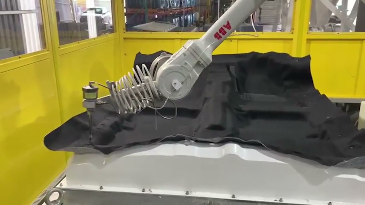 Robot waterjet cutting demonstration