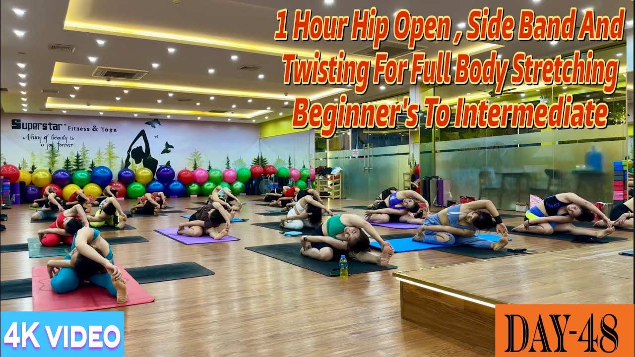 DAY-48 1 Hour Hip Open , Side Band And Twisting For Full Body Stretching | Master Ranjeet Singh |