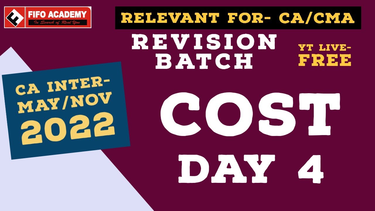 cost revison | lec 4 | cost accounting system | by MAYANK SHARMA SIR