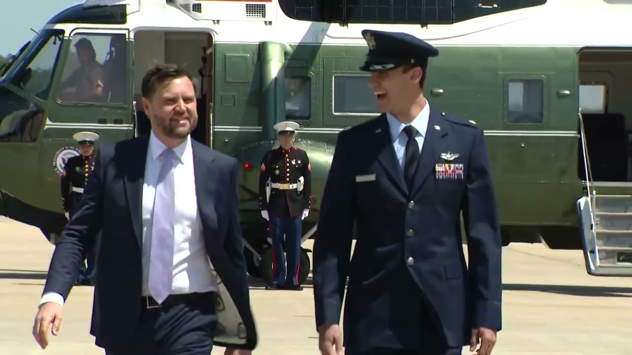 JD Vance departs Joint Base Andrews for Los Angeles