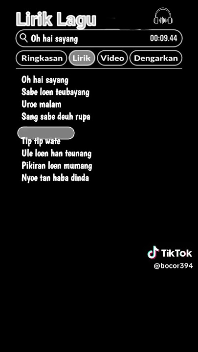 oh hai sayang lirik lagu