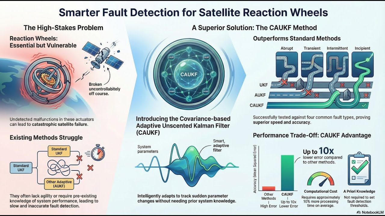 J008: Fault estimation of satellite RW using covariance based adaptive unscented Kalman filter