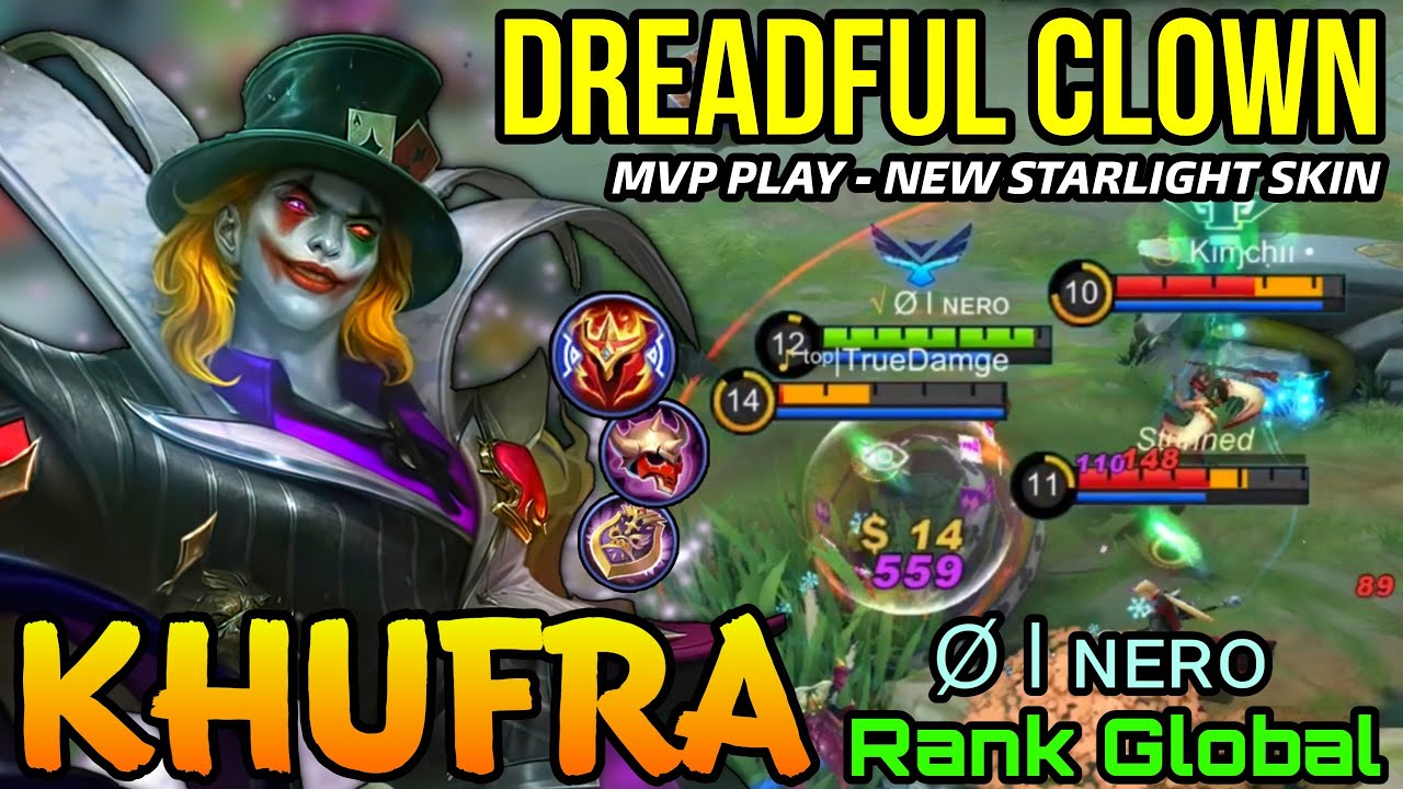 Khufra Dreadful Clown New Starlight Skin MVP Play! - Top Global Khufra