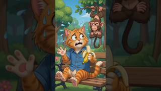 Eating a Banana Turned Into Chaos! 🤣🍌 #shortsfeed #funnyaivideo #cat #cartoon