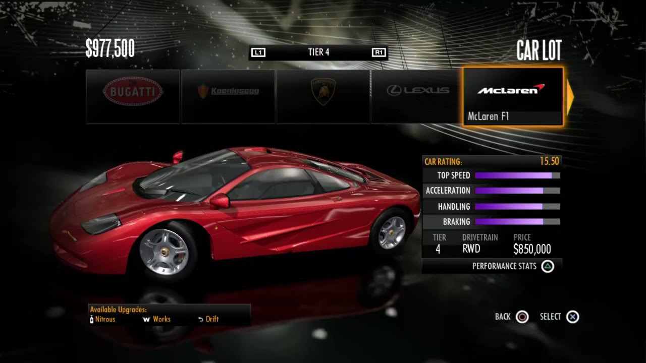 NFS: Shift (Tier 4 Cars)